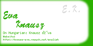 eva knausz business card